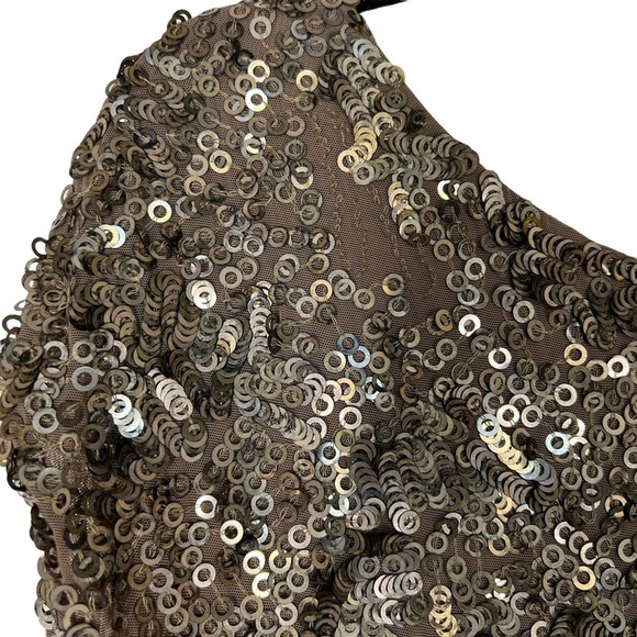 VINCE Gold Mini Dress in Size XS - Picture 5 of 7